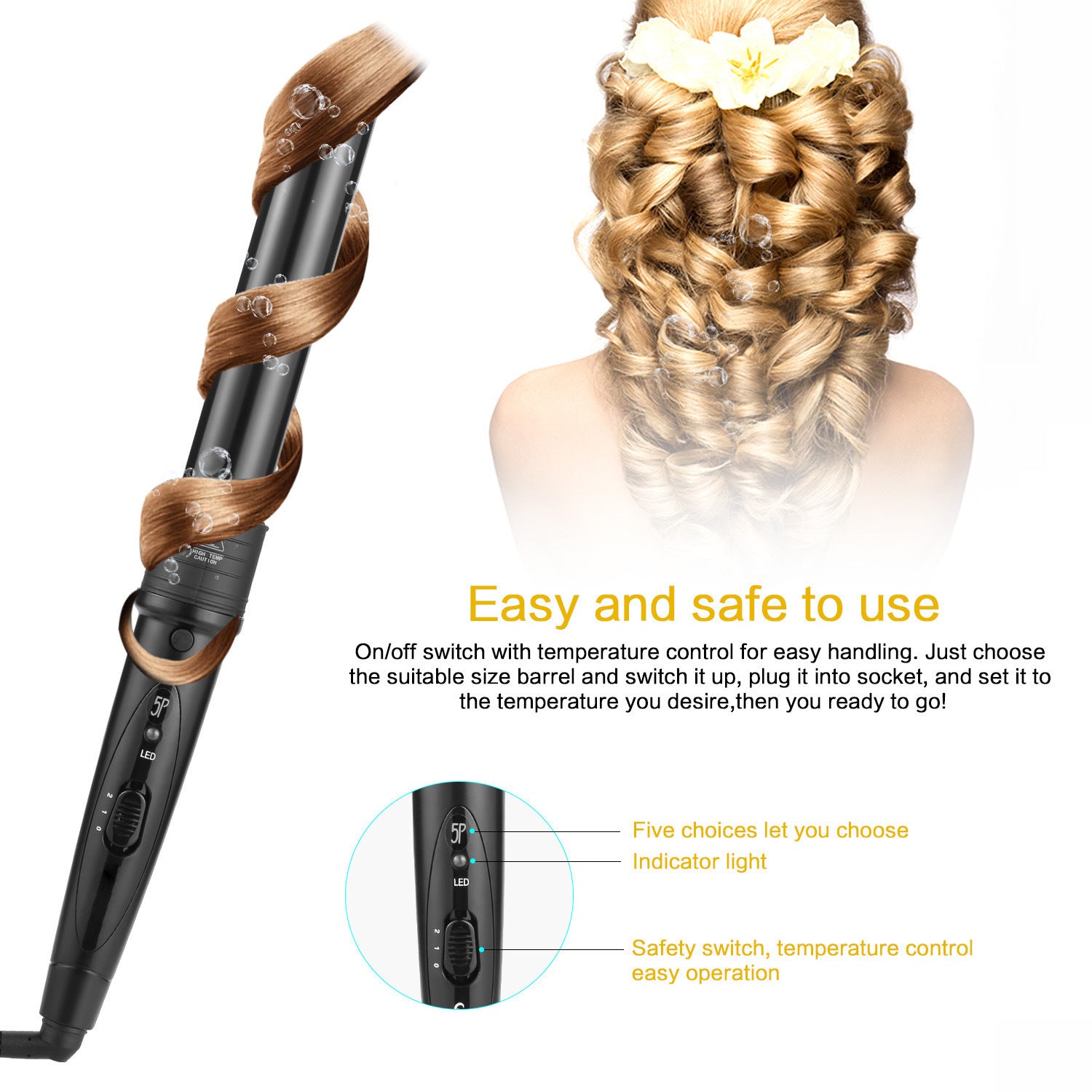 5-in-1 Ceramic Hair Curler Set